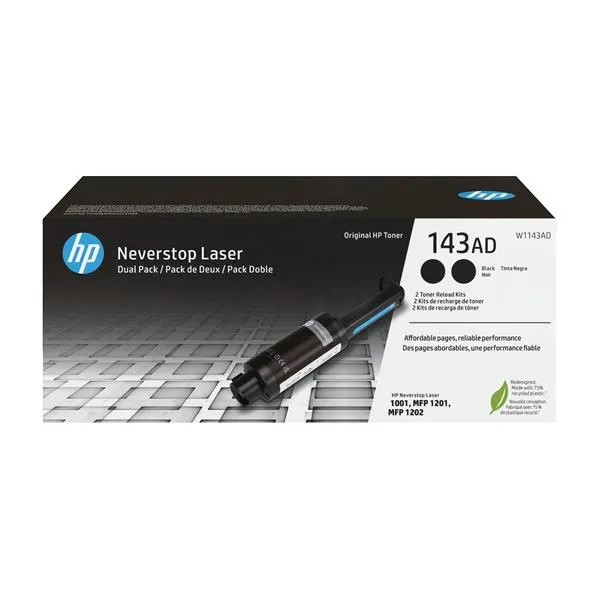 Hp 143AD Neverstop Toner Reload Kit 2-Pack W1143AD - immagine 1