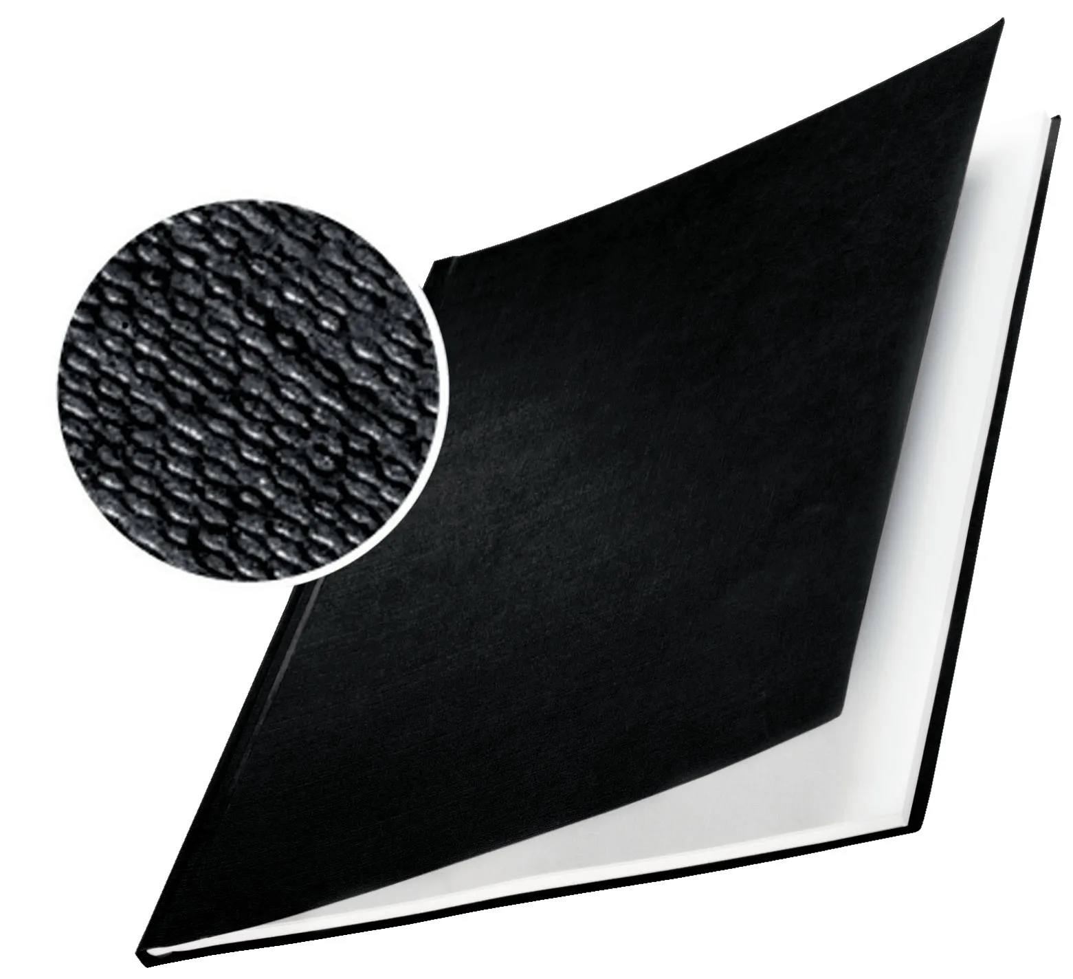 Copertine rigide Leitz Impressbind - 105 mm - Struttura in lino - Rilegatura di alta qualità - Cartoncino nero da 175 mm - Superficie in lino laccato - Carta bianca priva di acidi - A4 - immagine 1