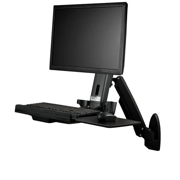 Startech Stazione Di Lavoro Sit Stand Montabile A Parete - Single Monitor Disegno Ergonomico Fino 24 (WALLSTS1) WALLSTS1 - immagine 1