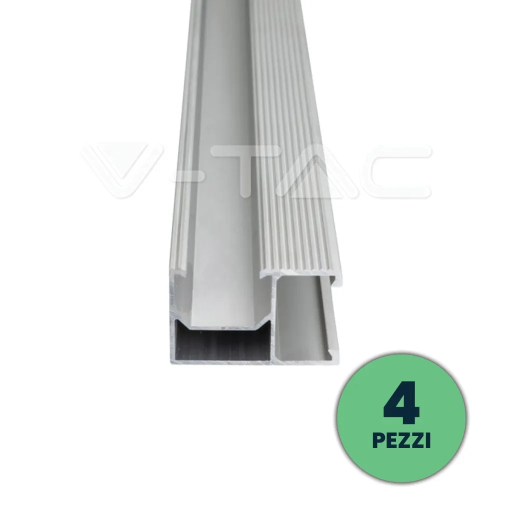 V-TAC Profili in Alluminio per Fissaggio Pannelli Solari Fotovoltaici Lunghezza 2m (4 Pezzi) - immagine 1