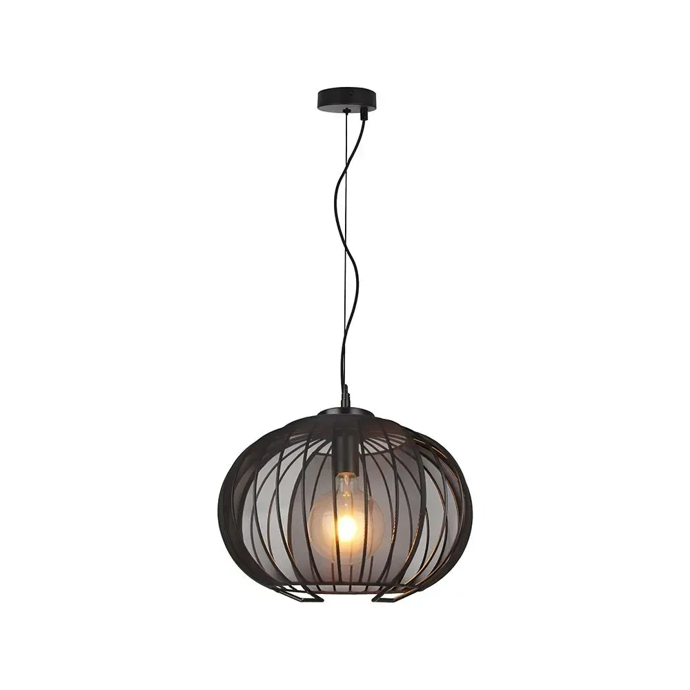 E27 Decorative Hanging Pendant (D400*H290Mm) Matt Black Body - immagine 1