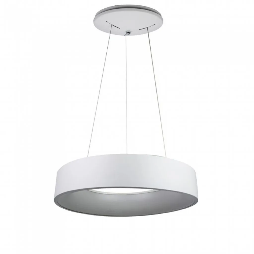 V-TAC Lampadario LED a Sospensione Circolare 25W in Metallo Colore Bianco d: 45cm h: 120cm 3000K - immagine 1