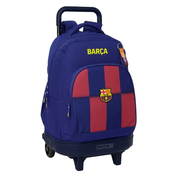 Zaino compatto Safta Real Madrid con trolley integrato - Portabottiglie - Rimovibile per la pulizia - Trolley in PP acciaio e PVC - 33x45x22cm - Rosso e blu - immagine 1