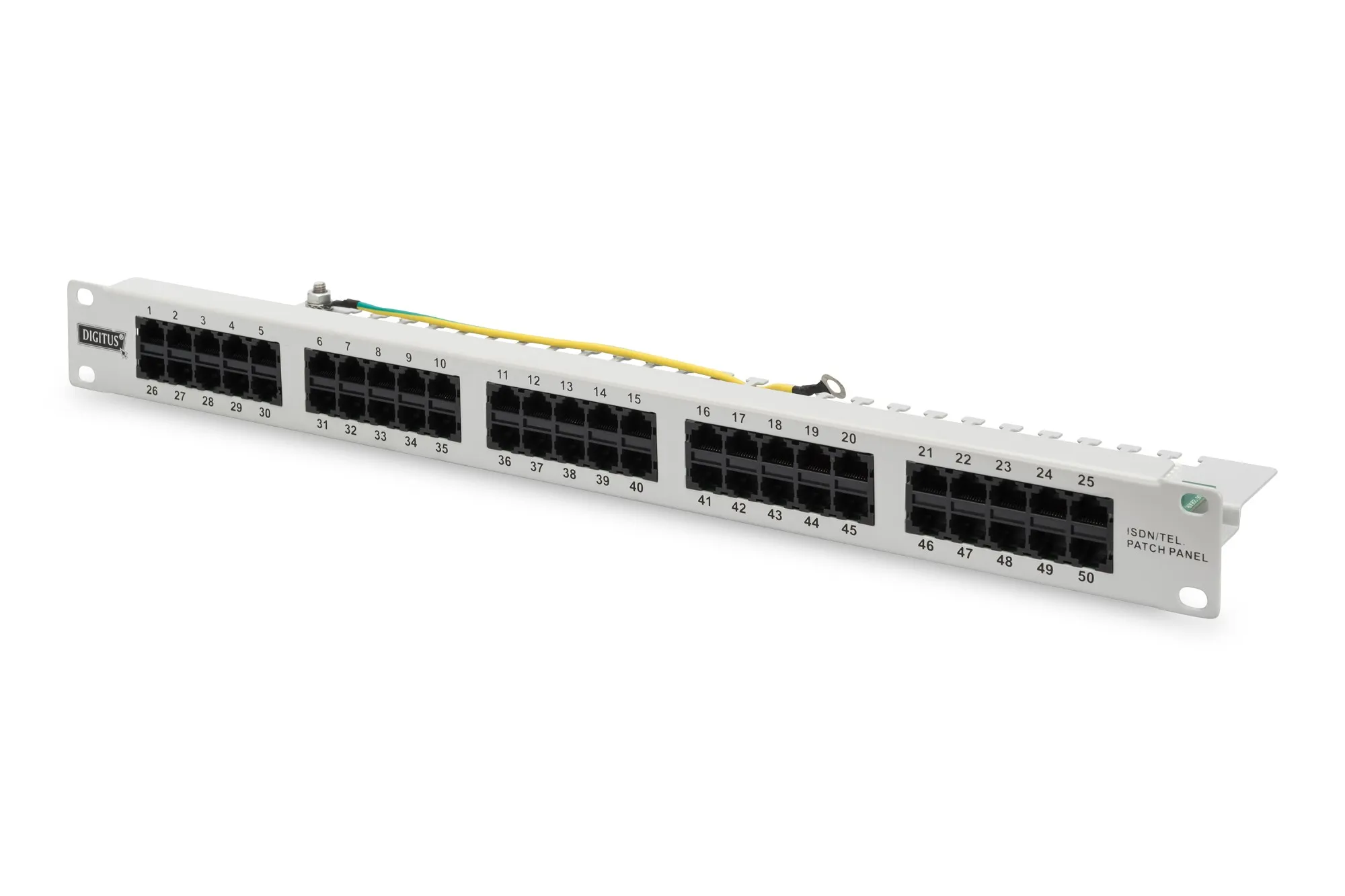 Pannello Patch Per Isdn 19 Categoria 3 - 50 Porte 8 Poli Grigio - immagine 1