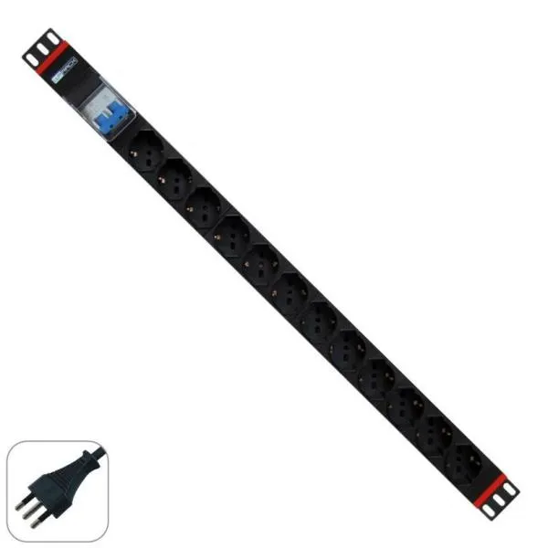 Wp Europe Multipresa Con 12 Prese Universali Interrutore Magnetotermico E Spina Italiana Installazione In Verticale WPN-PDU-I02-12 - immagine 1