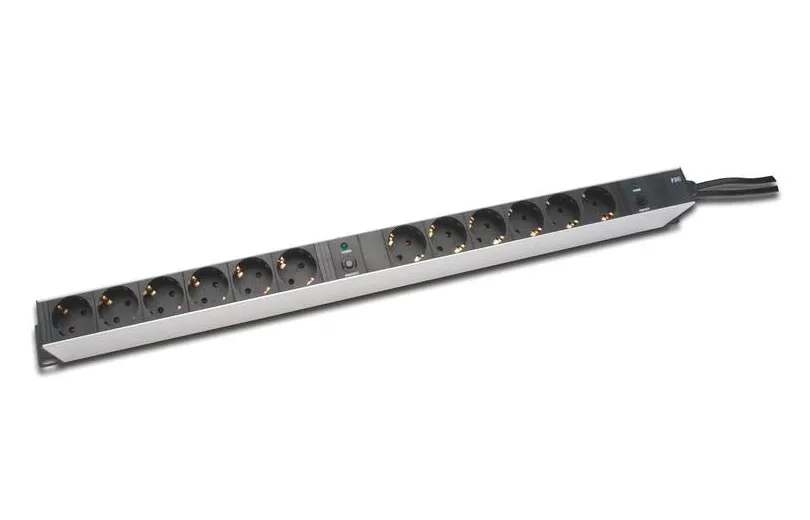 Multipresa In Alluminio Con 12 Prese Su 2 Circuiti Per Armadi Rack - immagine 1