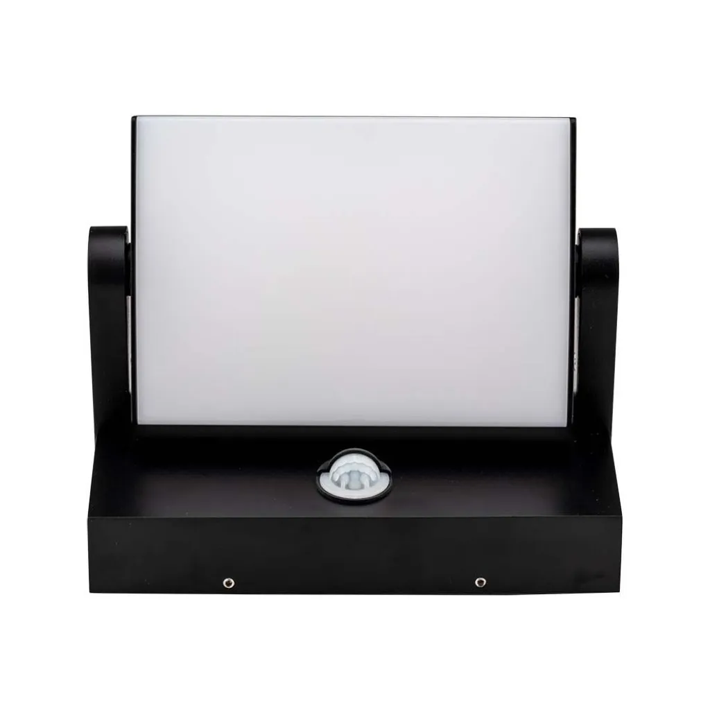 V-TAC Lampada LED da Muro Rettangolare 17W 120LM/W Con Sensore PIR Colore Nero Ruotabile 4000K IP65 - immagine 1