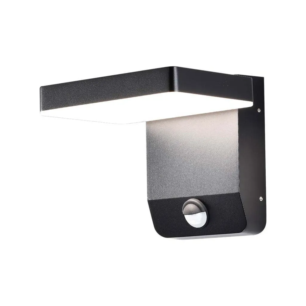 V-TAC Lampada LED da Muro Quadrata 17W 150LM/W con Sensore Colore Nero 4000K IP65 - immagine 1