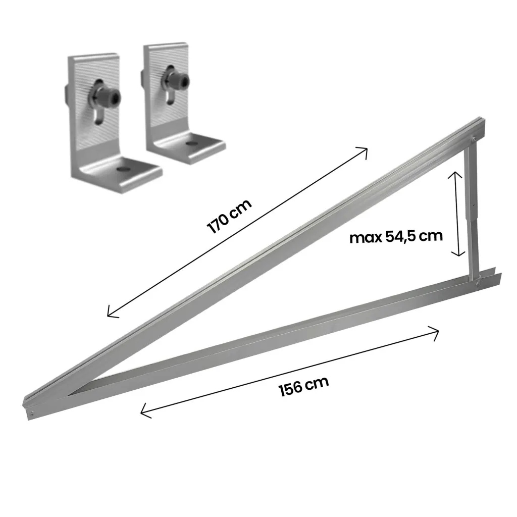 V-TAC Supporto triangolare con angolo regolabile 10°-15° per Pannelli Solari Fotovoltaici - immagine 1