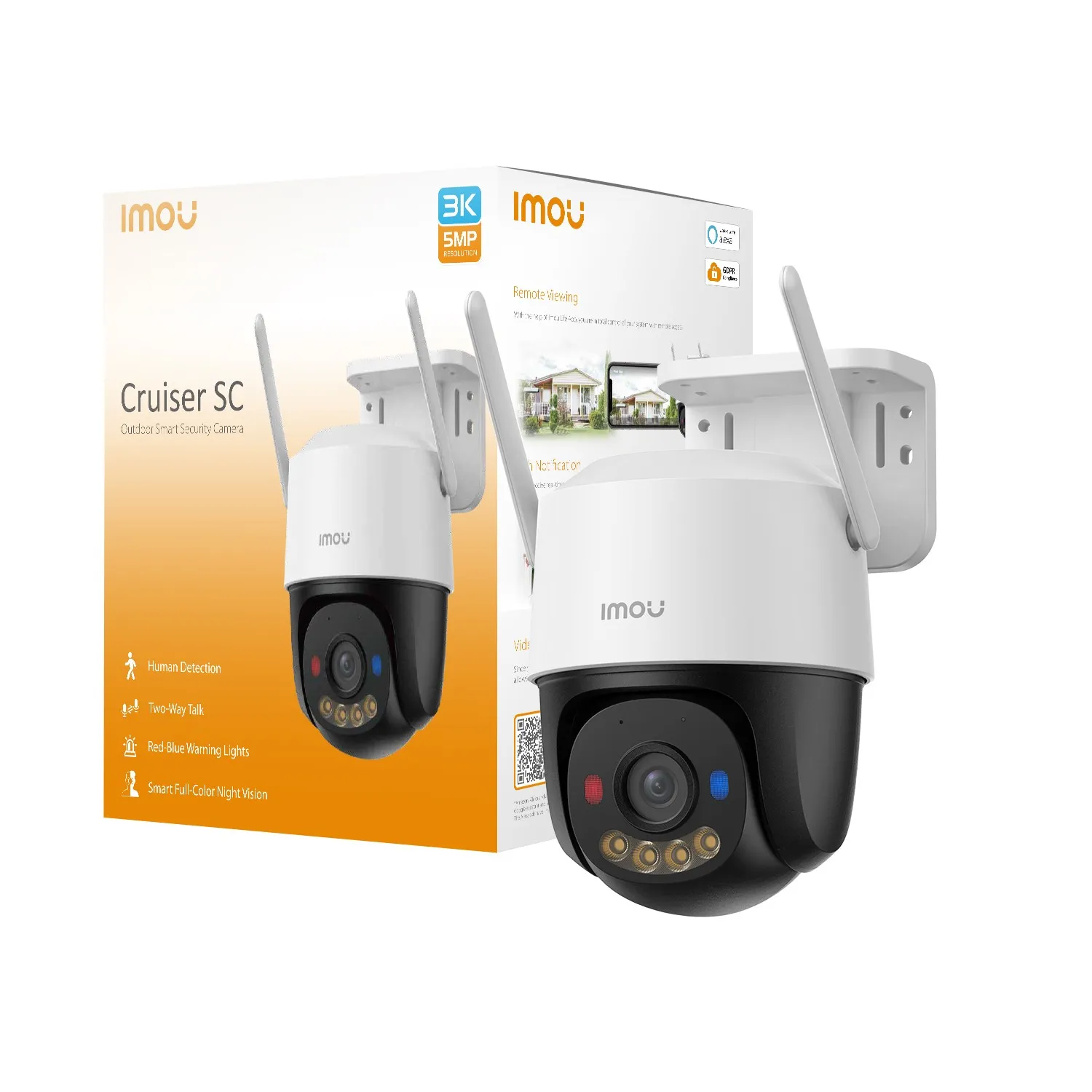 Imou Cruiser Sc 3K Telecamera 5Mp Con Pan 355 E Tilt 0-90 Visione Notturna A Colori Smart Track - immagine 1