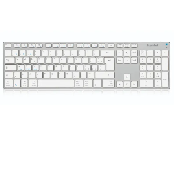 Hamlet Tastiera Italiana Formato Esteso Senza Fili Bluetooth In Alluminio 106TASTI Con Tastierino Numerico Compatibile PC Windows E Ios. XKKITA-MCBT - immagine 1