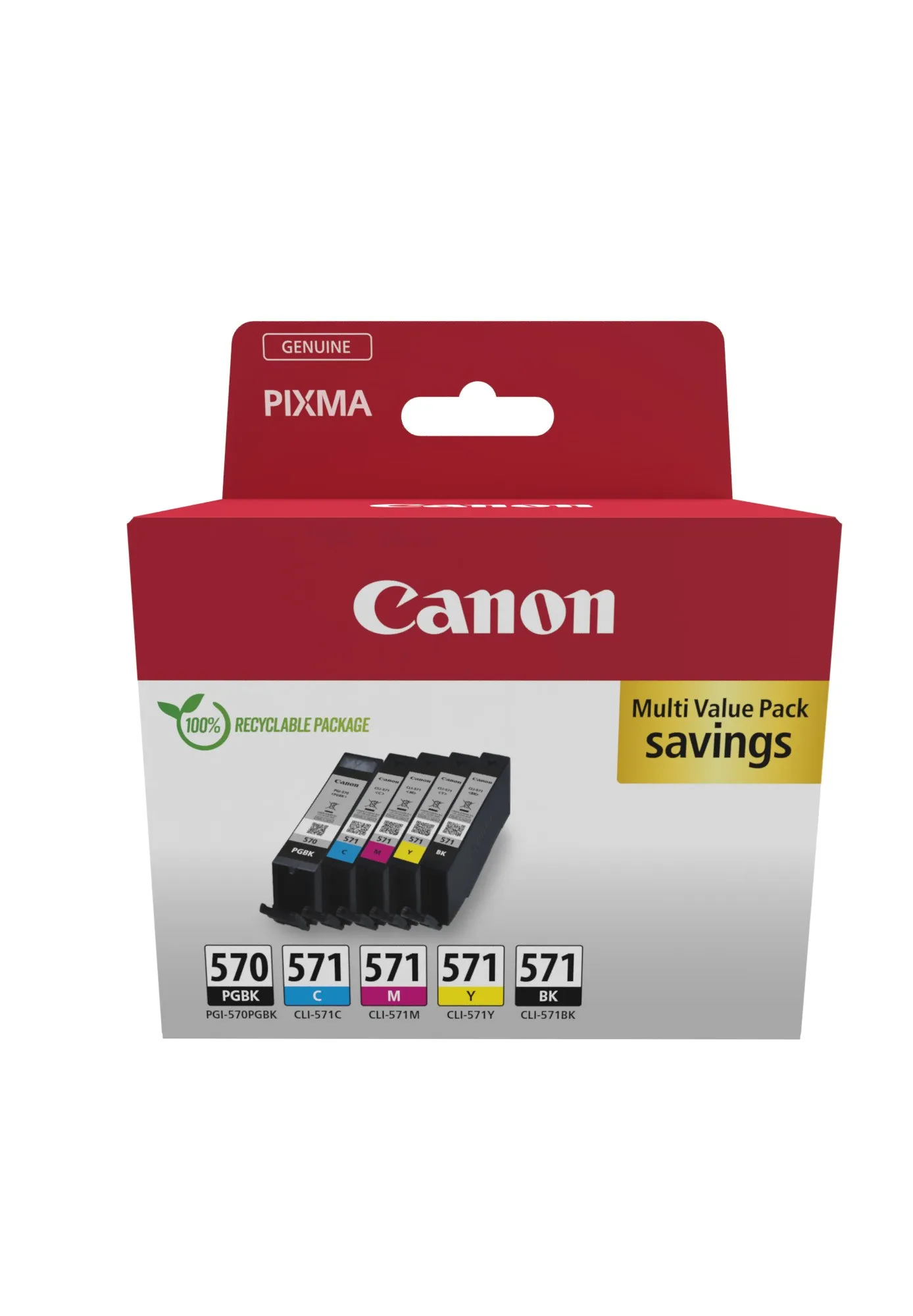 ORIGINALE Canon Multipack nero / nero / ciano / magenta / giallo PGI-570+CLI-571 0372C006 - immagine 1