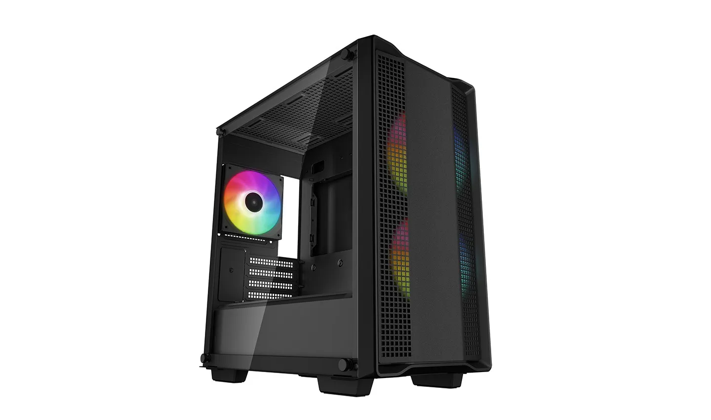Deepcool Case Micro ATX CC360 nero TG 3xFAN ARGB R-CC360-BKAPM3-G-1 - immagine 1