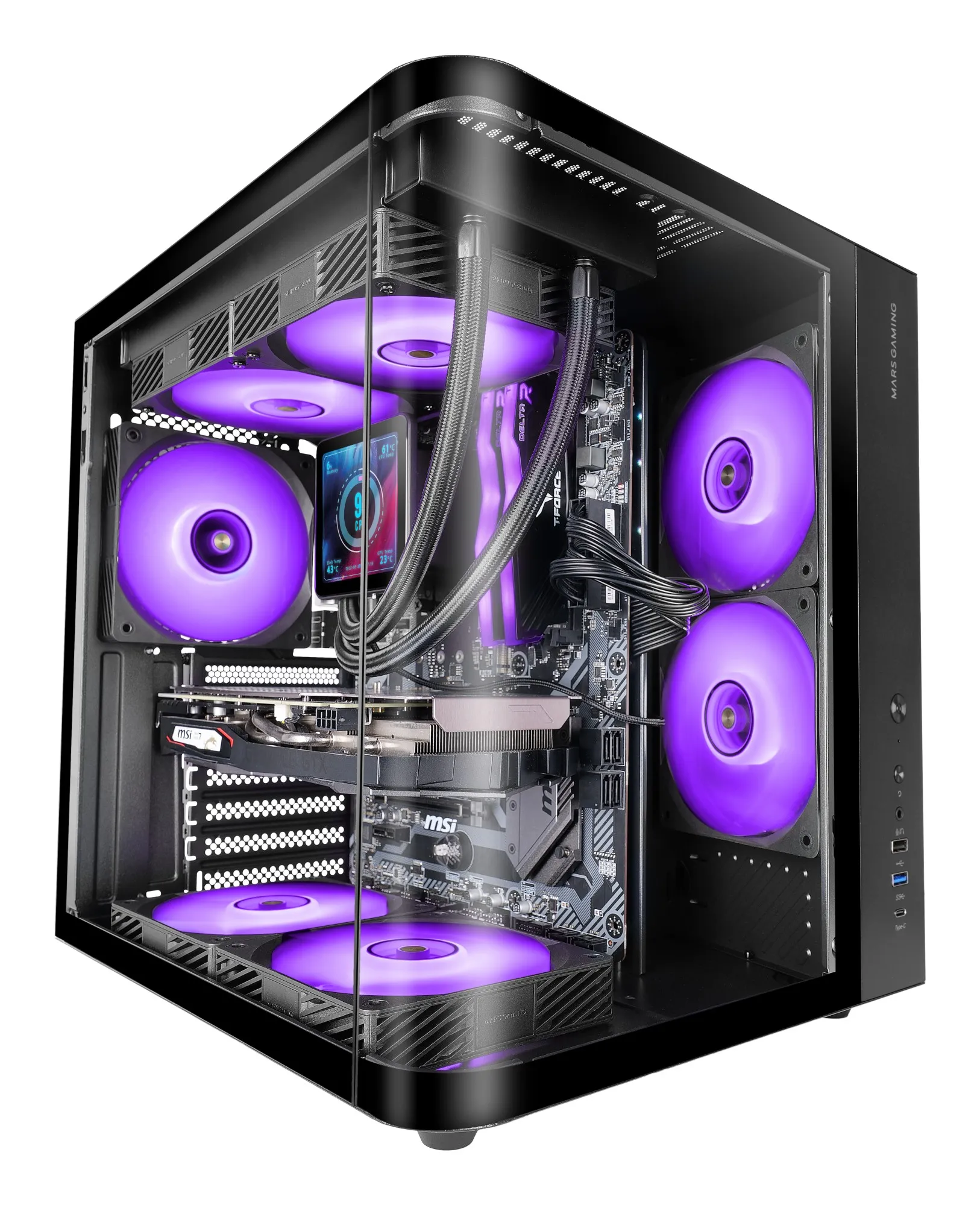 Mars Gaming MC-CURV Midi Tower Nero - immagine 1