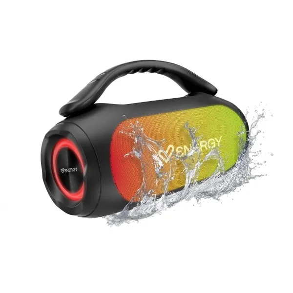 Altoparlante Energy Systems NeoBeat da 60 W - Bluetooth 5.4 - Tecnologia True Wireless - Funzione Deep Bass - Fino a 12 ore di autonomia - Resistente agli schizzi - Luci LED - Radio FM USB e MicroSD - Nero - immagine 1