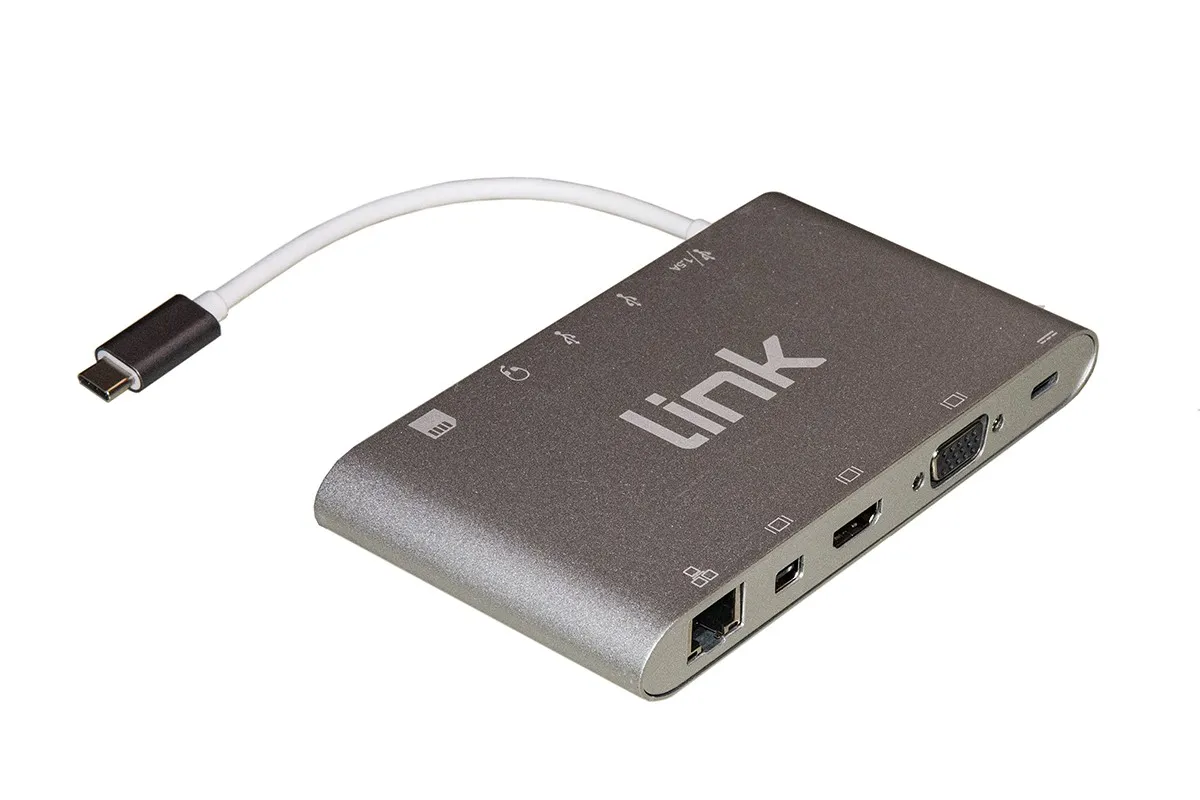 Docking Station Usb-C 11 Porte 3 X Video Usb-C 3 X Usb 3.0 Rj45 2 X Card Reader Audio - immagine 1