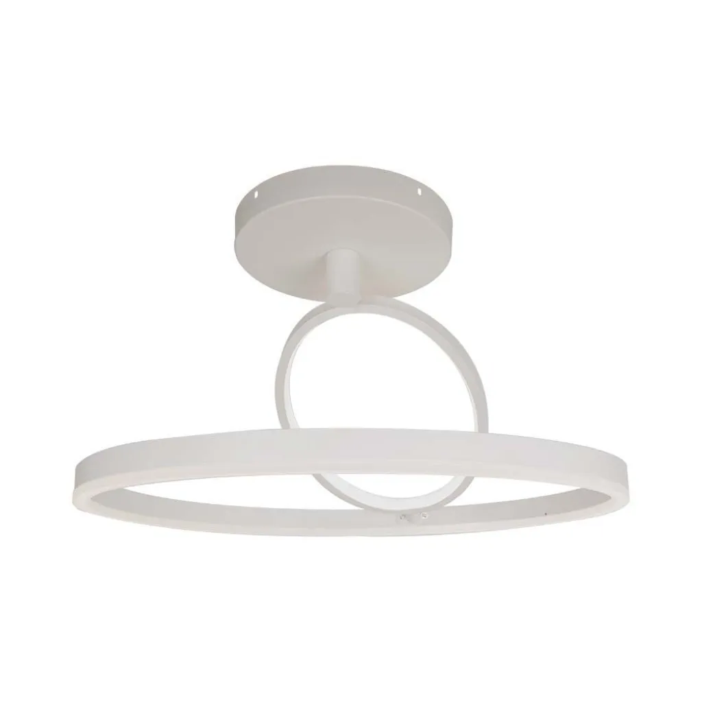 V-TAC Lampadario LED con 2 Cerchi 38W in Metallo Colore Bianco 50*20cm 3000K - immagine 1