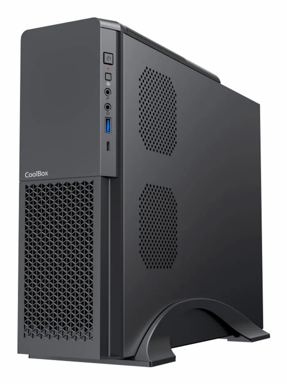 CoolBox PC micro ATX T313 Slim Basso profilo (Slimline - stilizzato) Nero - immagine 1