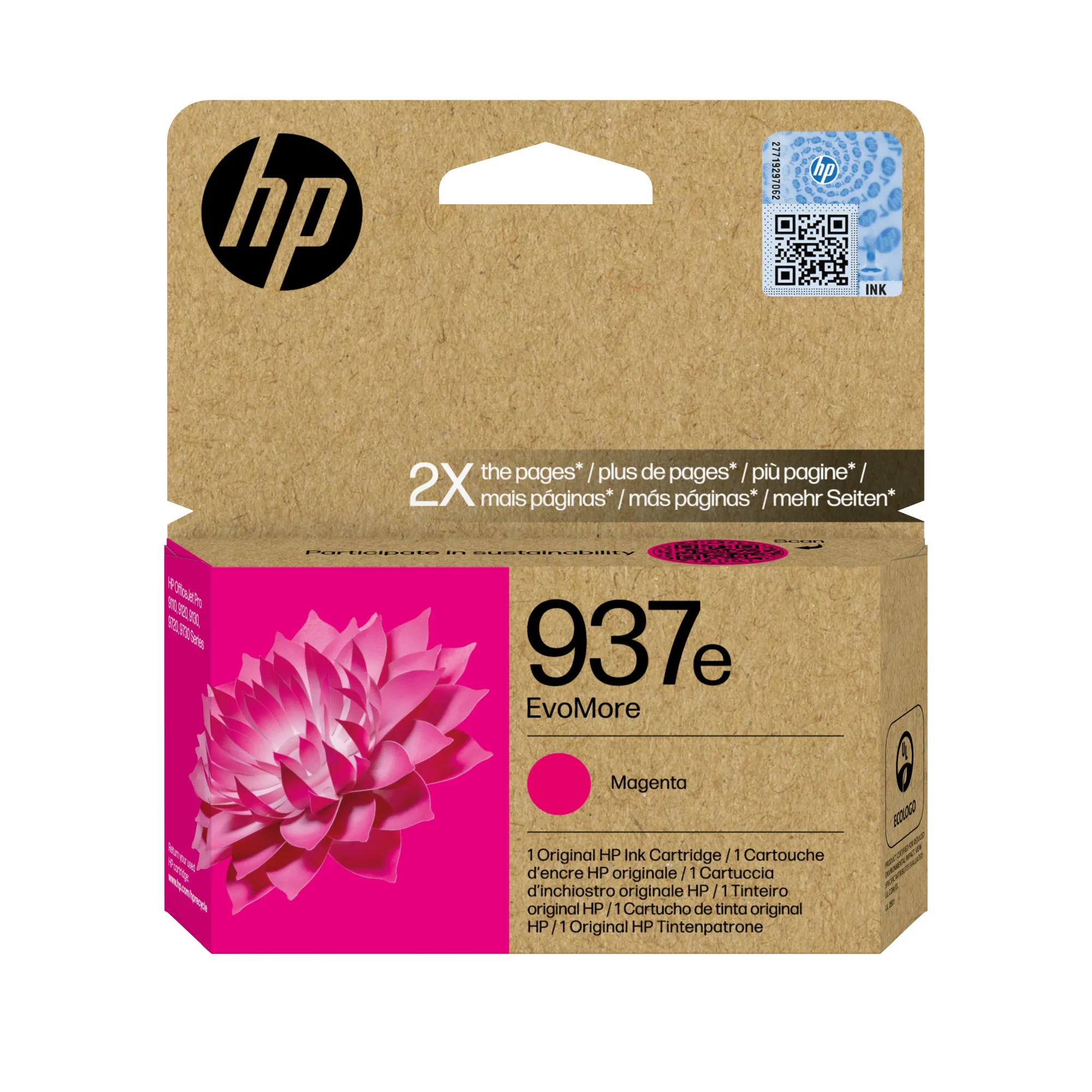 HP Cartuccia di inchiostro magenta originale 937e EvoMore - immagine 1