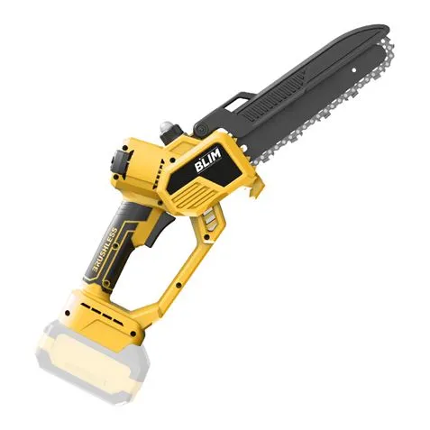 Sega da potatura Blim 20V - Lama da 8 - Motore brushless - Batteria non inclusa - Custodia per il trasporto - Nero e giallo - immagine 1