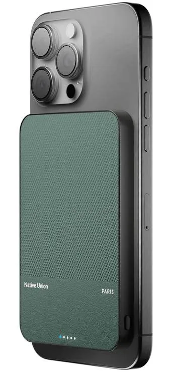 Native Union (Re)Classic Power Bank magnetico MagSafe 5.000mAh USB-C colore Verde Slate Green - immagine 1