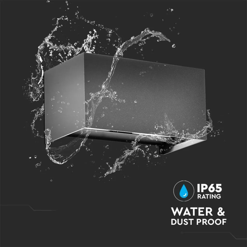 V-TAC Lampada LED Da Muro Rettangolare 24W 110LM/W con Doppio Fascio Luminoso Colore Grigio 4000K IP65 - immagine 1