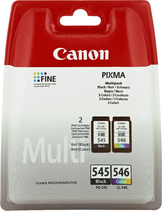 Canon Value Pack nero / differenti colori PG-545+CL-546 MCVP + Prindo Green Recycling papier 500 fogli - immagine 1