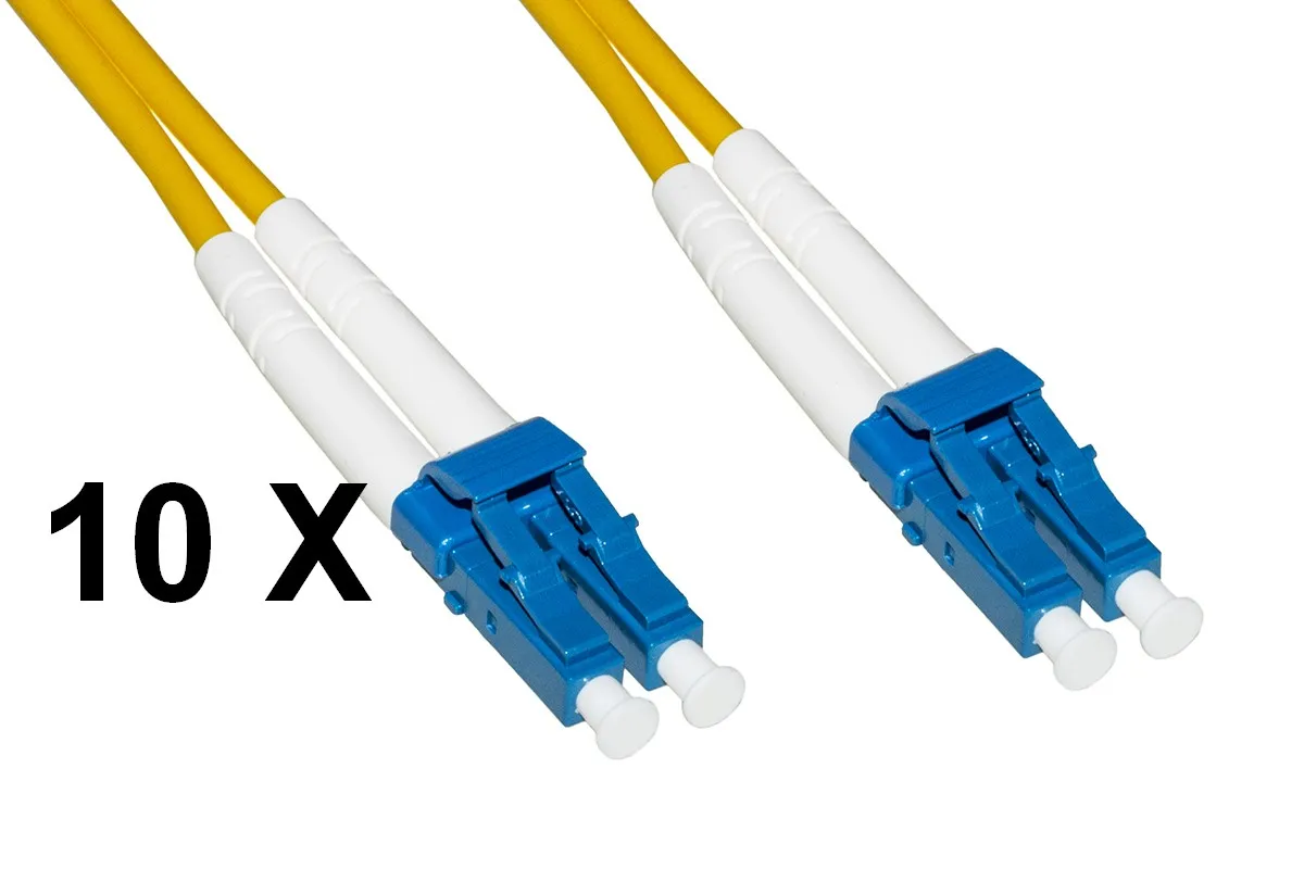 Cavo Fibra Ottica 2Mt Lc/Lc 10*Pz Monomodale Duplex Os2 9/125 Lsoh - immagine 1