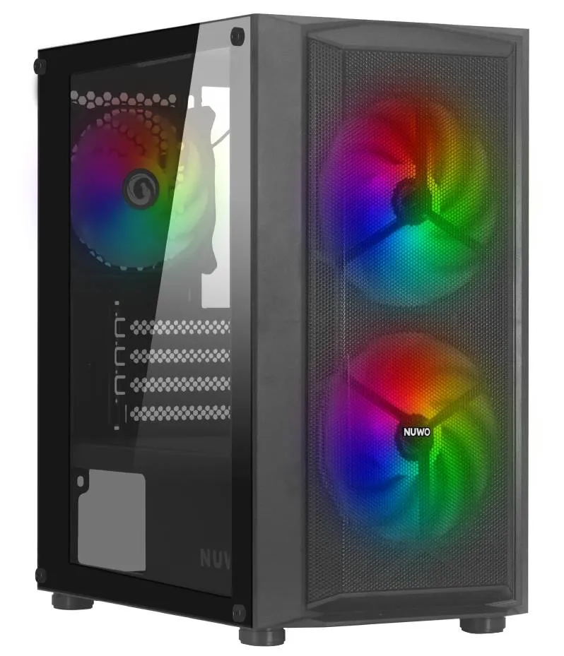 Case Mini-Tower No Psu Blitz R26 2Usb3 05Mm Spcc Black 1*Fan Rainbo - immagine 1