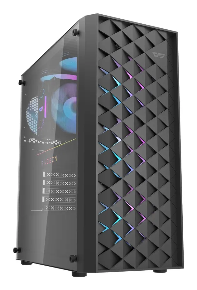 Darkflash Dk351 Pc Case Atx/Micro-Atx/Mini-Itx Motherboard Support 4 Argb Fans Tempered-Glass - immagine 1