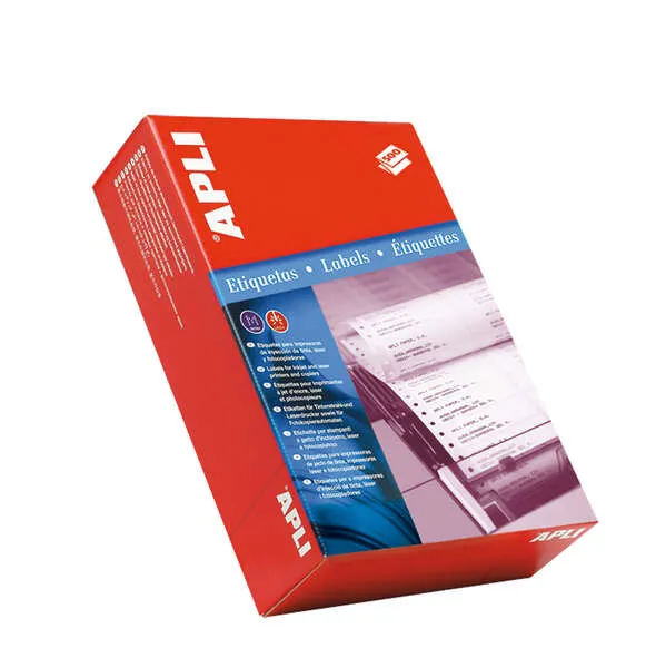 Apli Box da 3.000 etichette continue 1016 x 487 mm - 500 pieghe 6 etichette per piega - Bordi arrotondati - Bianco - immagine 1