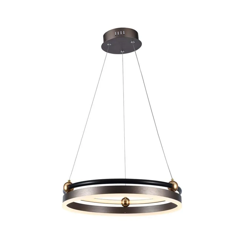 V-TAC Lampadario LED a Sospensione Circolare 20W in Metallo Colore Caffè d: 42.5cm h: 110cm 3000K - immagine 1