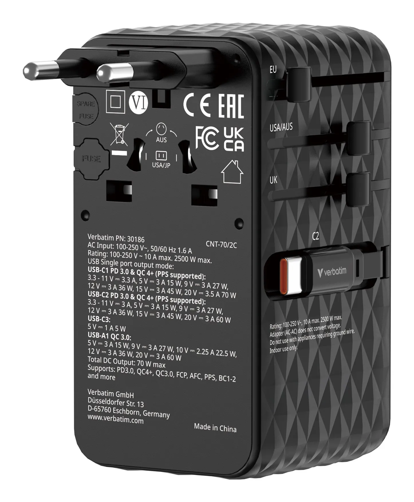 Verbatim 30186 Travel adapter Charge n Travel - immagine 1