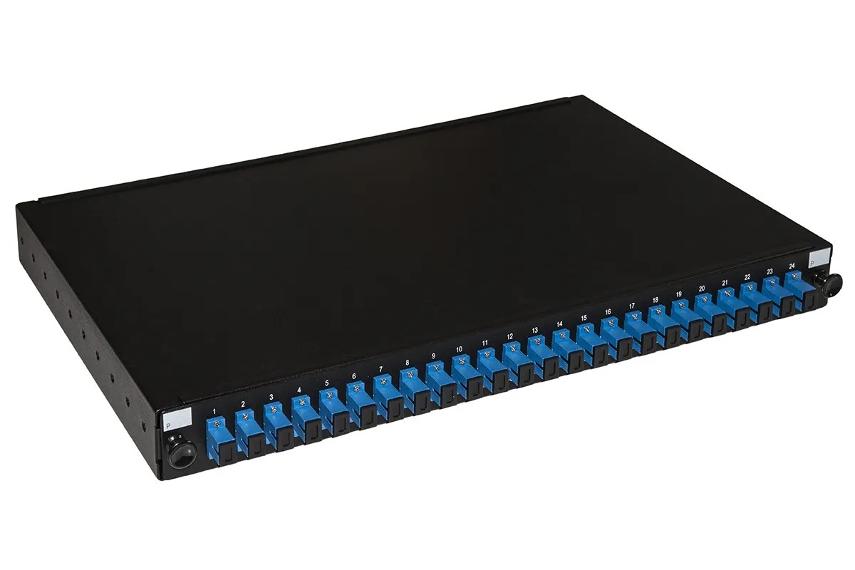 Pannello Fibra Ottica 19 Con 24 Adattatori Sc Simplex Singlemode Profondita 250 Mm Colore Nero - immagine 1