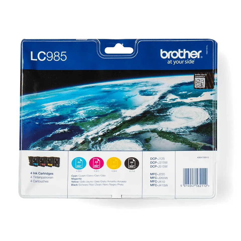 Originale Brother LC985 pacco da 4 cartucce - LC985VALBP - immagine 1