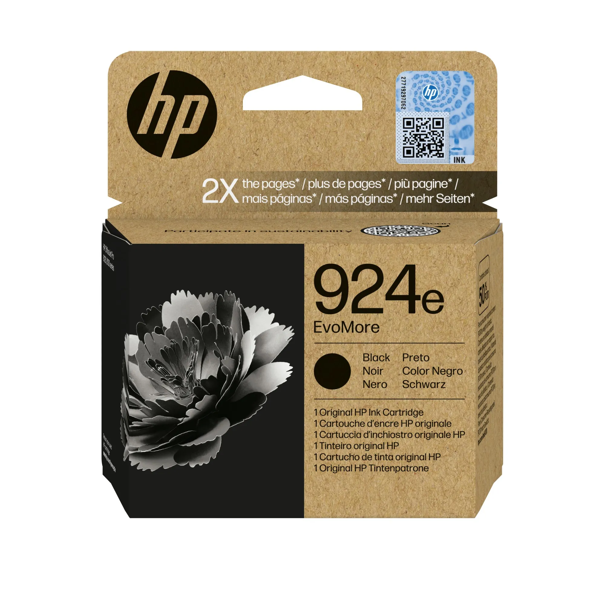 HP Cartuccia di inchiostro nero originale 924e EvoMore - immagine 1