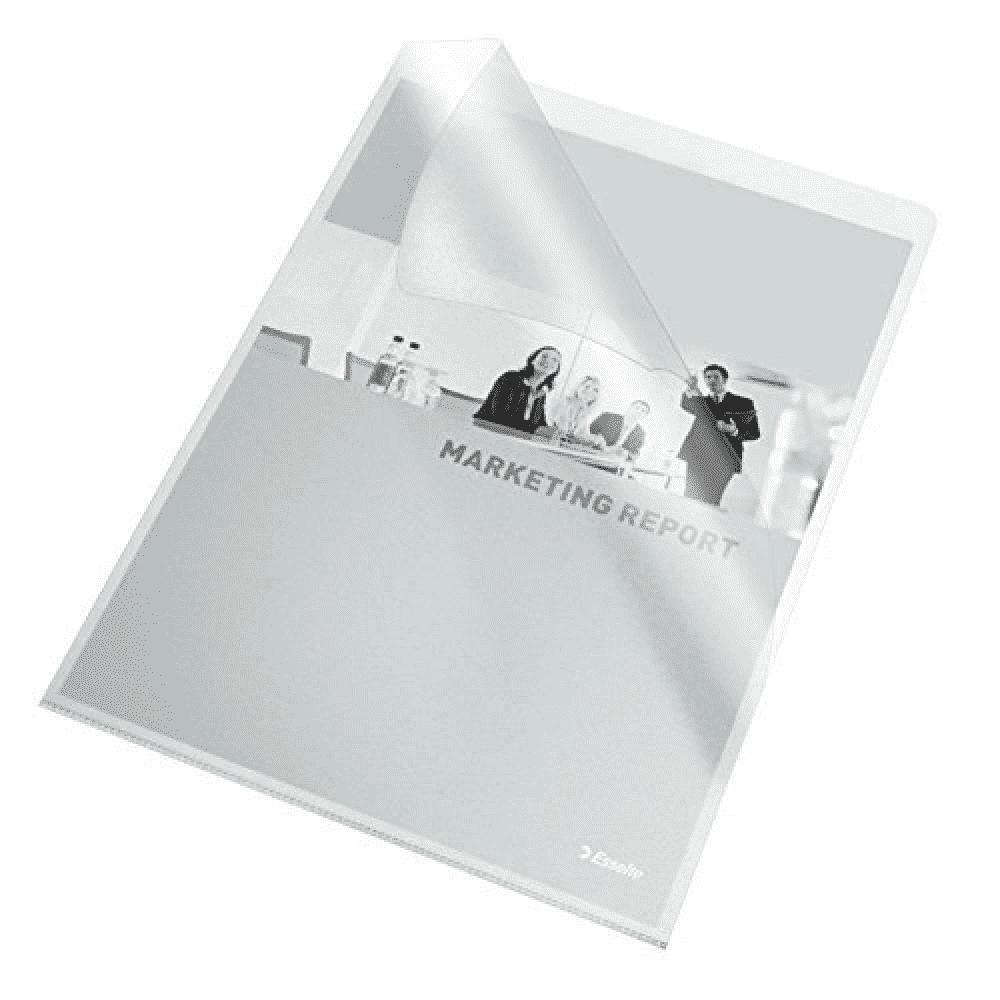 Esselte 30Q confezione da 100 File Tab - Formato Folio - PVC Flessibile - Spessore 140 Micron - Colore Trasparente - immagine 1