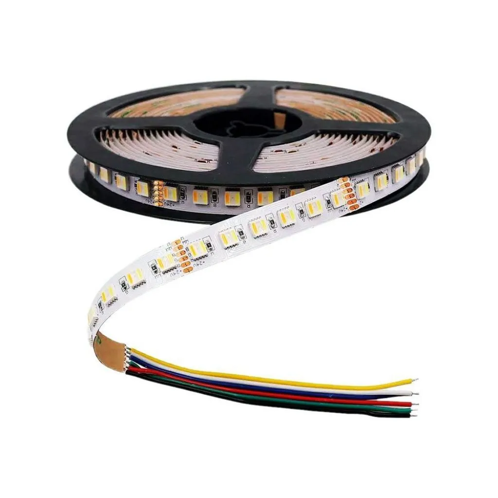 V-TAC Strip LED SMD5050 24W/m 5m 60LED/m 24V 3in1+RGB IP20 12mm - immagine 1
