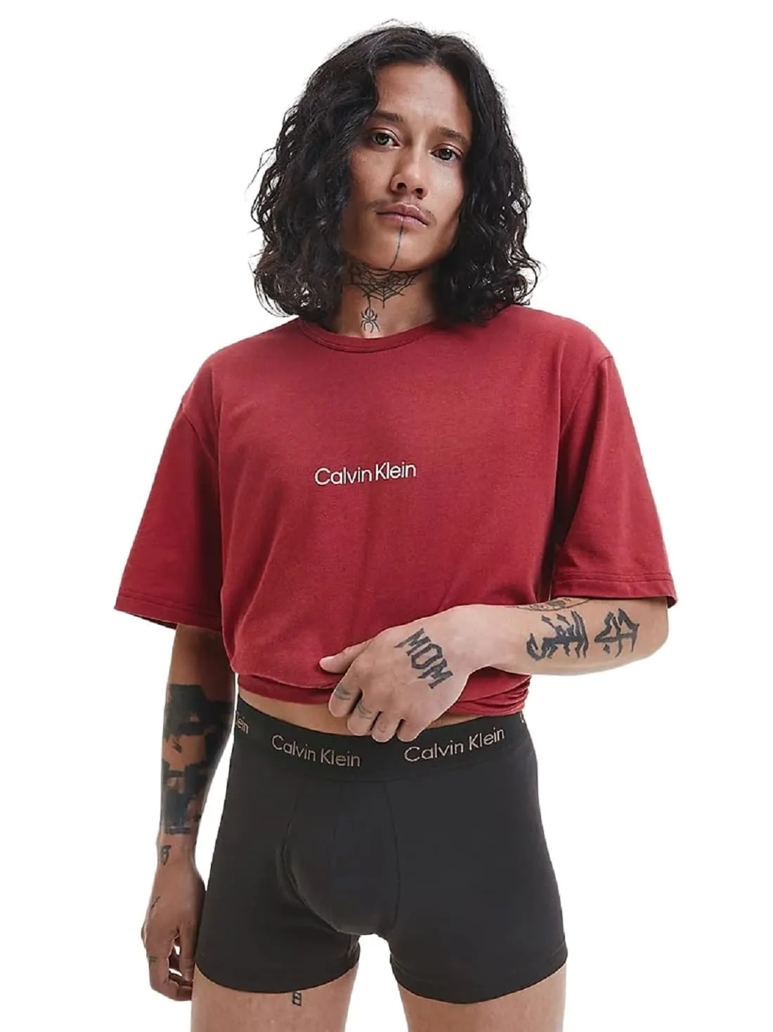 Calvin Klein Uomo Pantaloncini Boxer Vita Bassa Confezione da 3 Intimo, Nero (B-Bright Camel/ Wht/ Red Crpt Logo), S - immagine 2