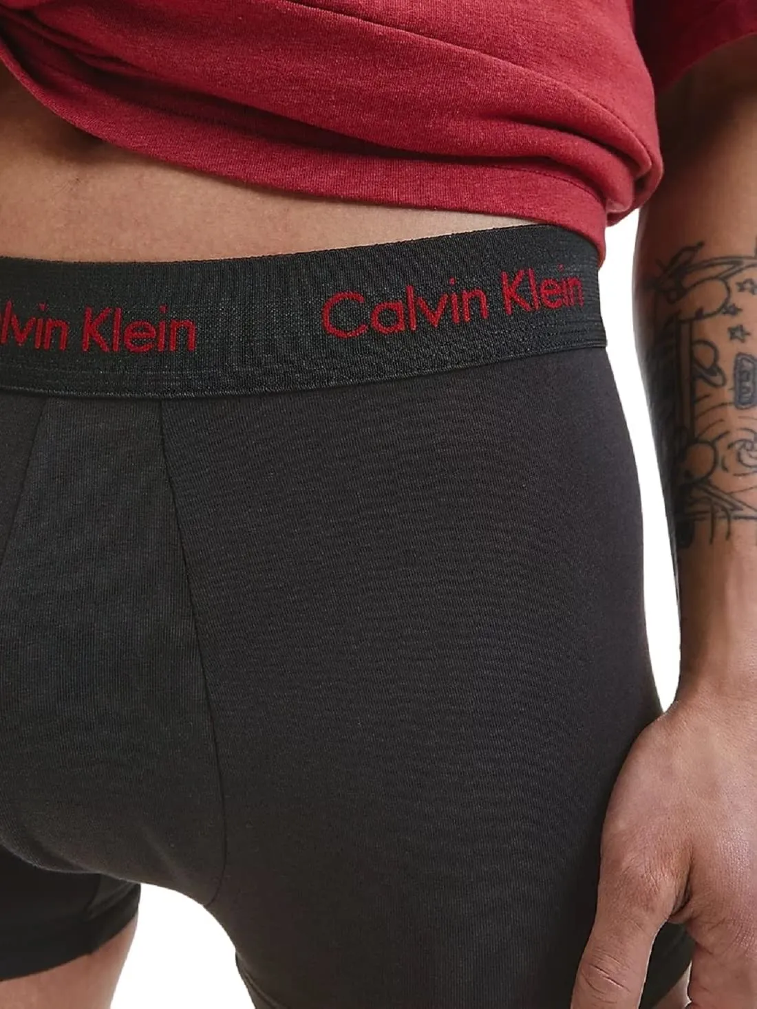 Calvin Klein Uomo Pantaloncini Boxer Vita Bassa Confezione da 3 Intimo, Nero (B-Bright Camel/ Wht/ Red Crpt Logo), S - immagine 3
