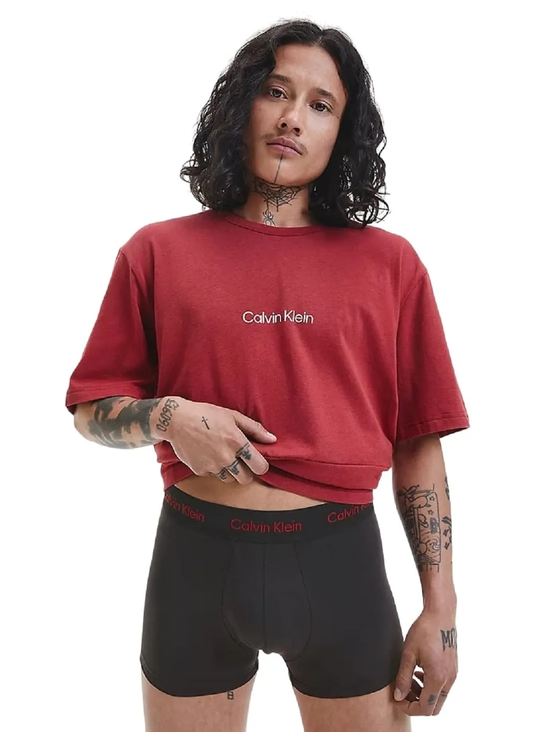 Calvin Klein Uomo Pantaloncini Boxer Vita Bassa Confezione da 3 Intimo, Nero (B-Bright Camel/ Wht/ Red Crpt Logo), S - immagine 5