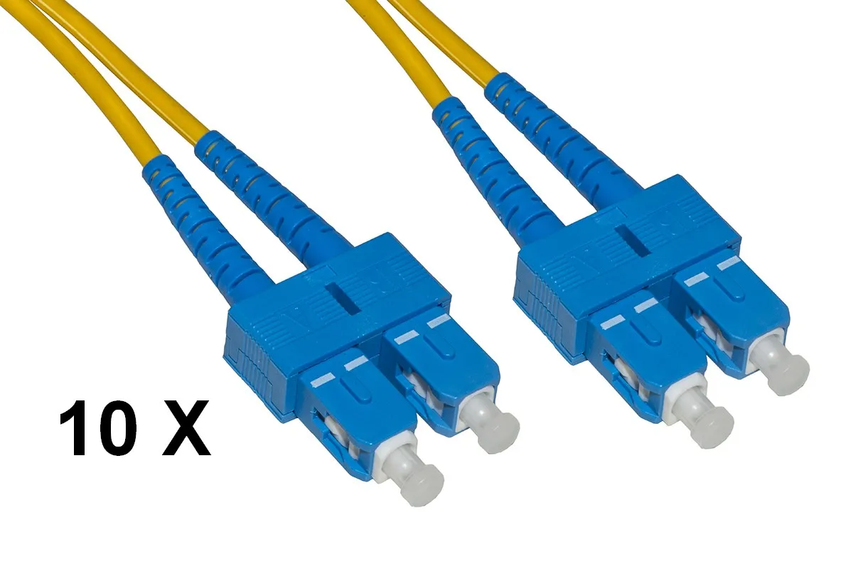 Cavo Fibra Ottica 2Mt Sc/Sc 10*Pz Monomodale Duplex Os2 9/125 Lsoh - immagine 1