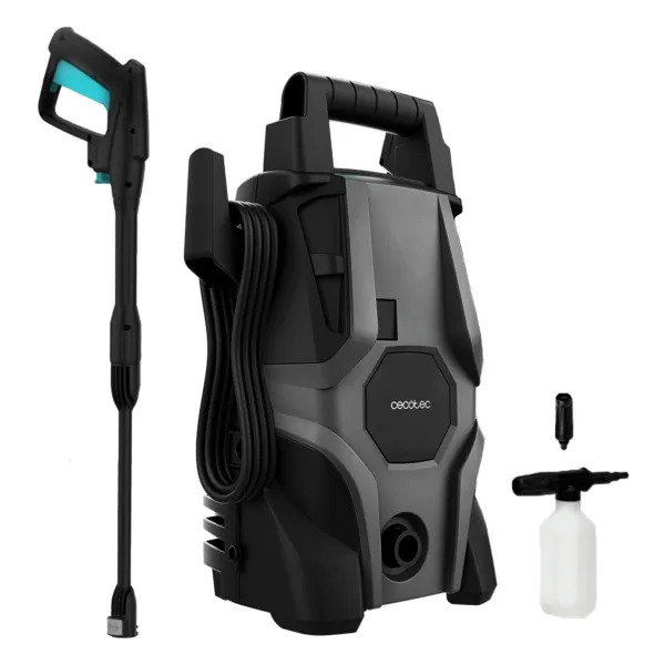 Idropulitrice Cecotec HydroBoost 1400 Essential - 1400W - Pressione 105 bar - Portata 426 l/h - Flacone per sapone - Pompa in alluminio - Facile da trasportare - Accessori assortiti - Nero e blu - immagine 1