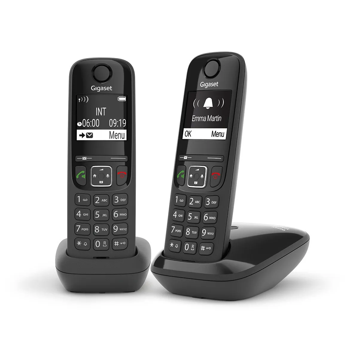 Gigaset AS690 Duo Telefono analogico/DECT Identificatore di chiamata Nero - immagine 1