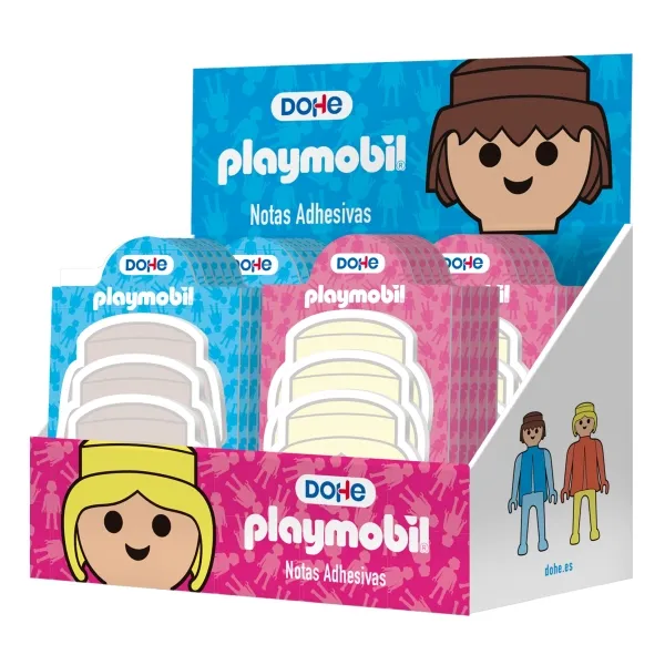 Espositore Playmobil Dohe con 32 blocchetti di 25 post-it ciascuno - Multisuperficie - Colori assortiti - immagine 1