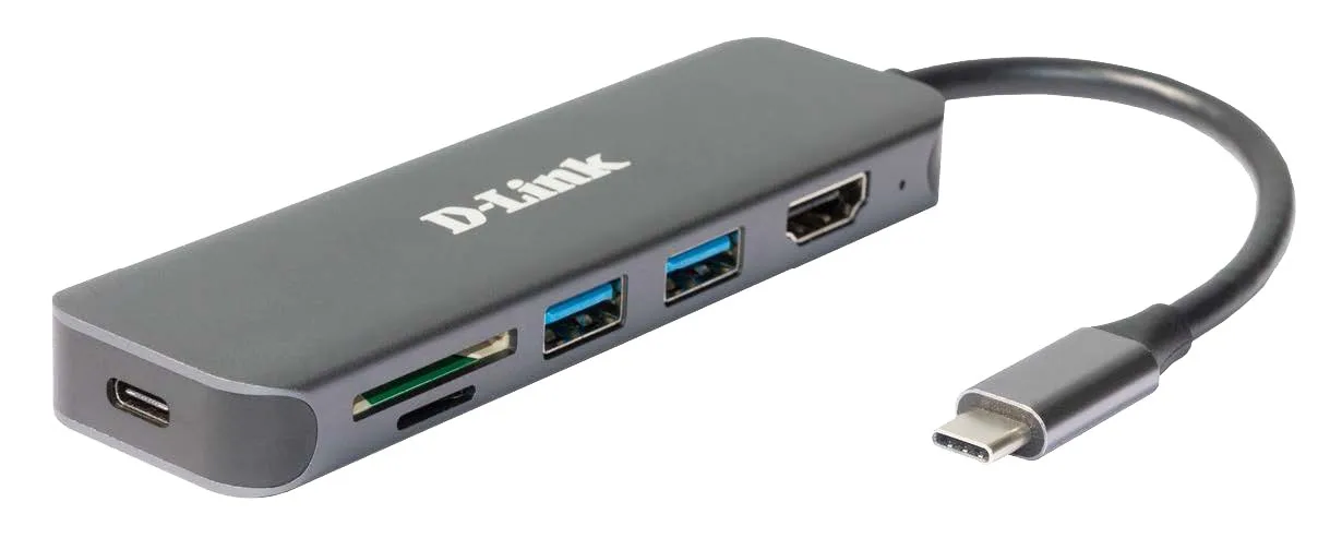 Hub USB-C 6 in 1 con HDMI/lettore di schede/Power Delivery DUB-2327 - immagine 1