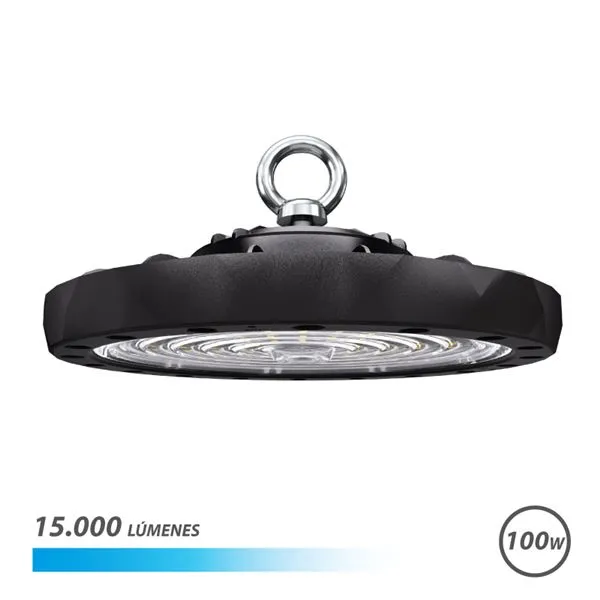 Lampada da soffitto a LED UFO Elbat - Potenza: 100W - Lumen: 15000 - Luce fredda: 6500K - AC 100-240V - Diametro: 249cm - Angolo regolabile - Nero - immagine 1