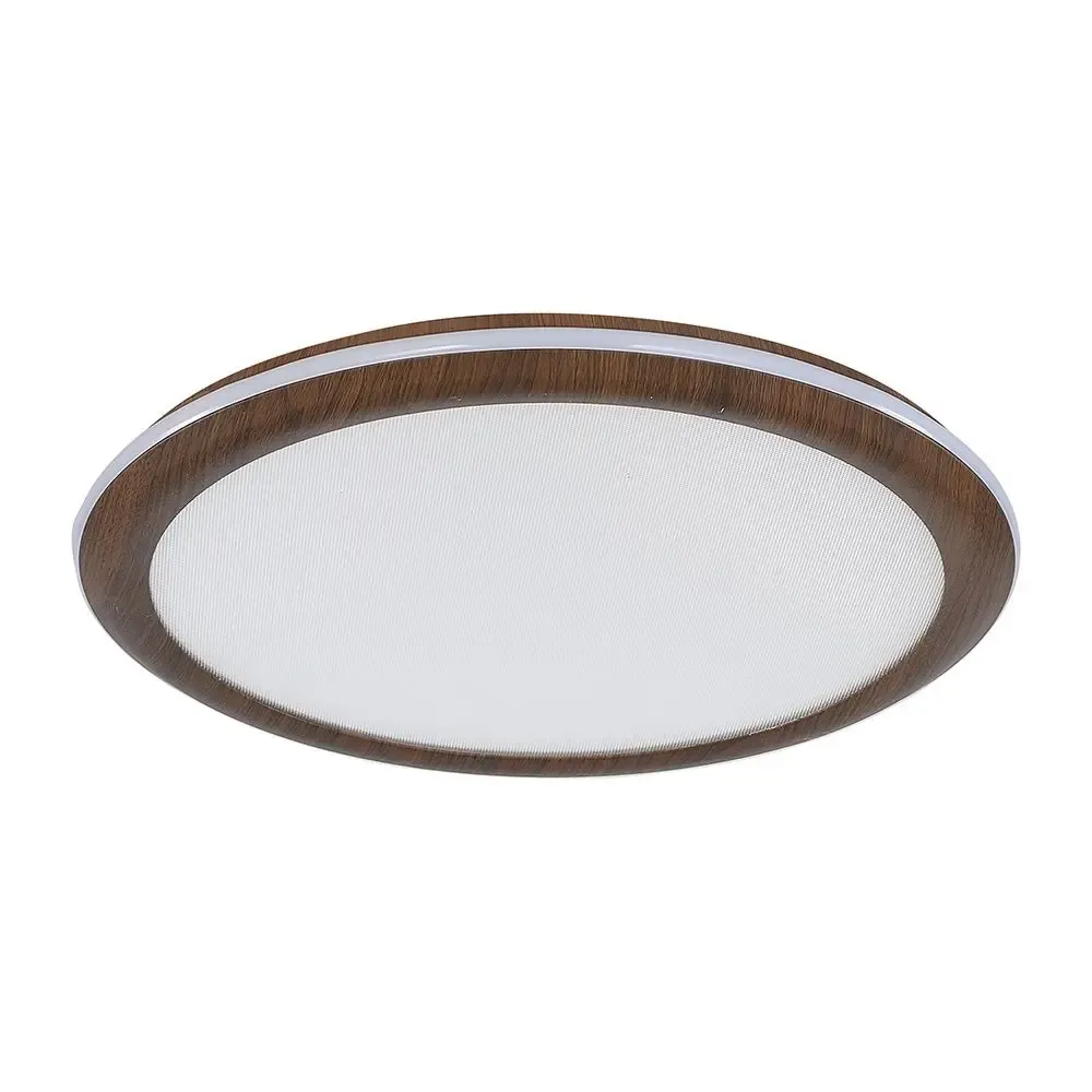 36W Led Decorative Ceiling Lamp (?410*30Mm) Cct:3In1 Wooden With 2.4G Rf Control - immagine 1