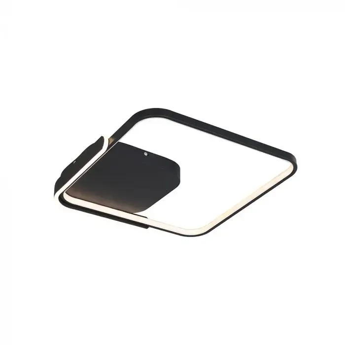 V-TAC Lampadario LED 50W Decorativo Quadrato con Telecomando Nero CCT Dimmerabile - immagine 1