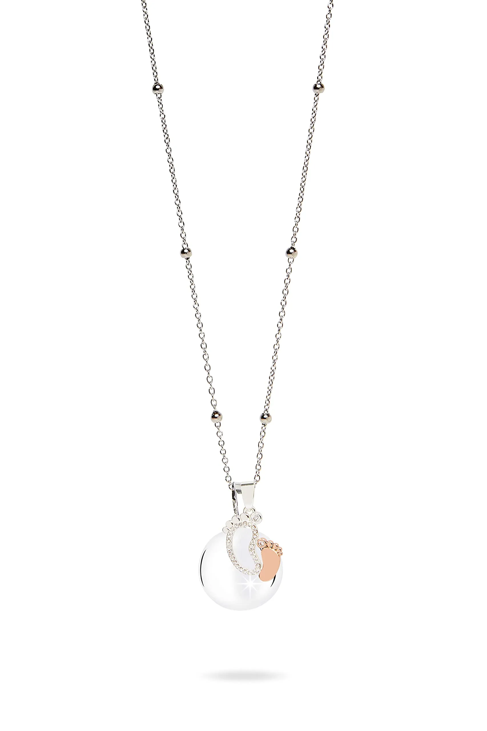 MAMIJUX Chiama Angeli Piedini Mamma Idea Regalo Gravidanza Collana Donna Richiamo degli Angeli Catenina Acciaio - immagine 2